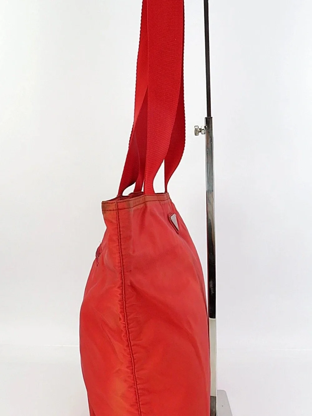 Prada Orange-Red Nylon Tote Bag